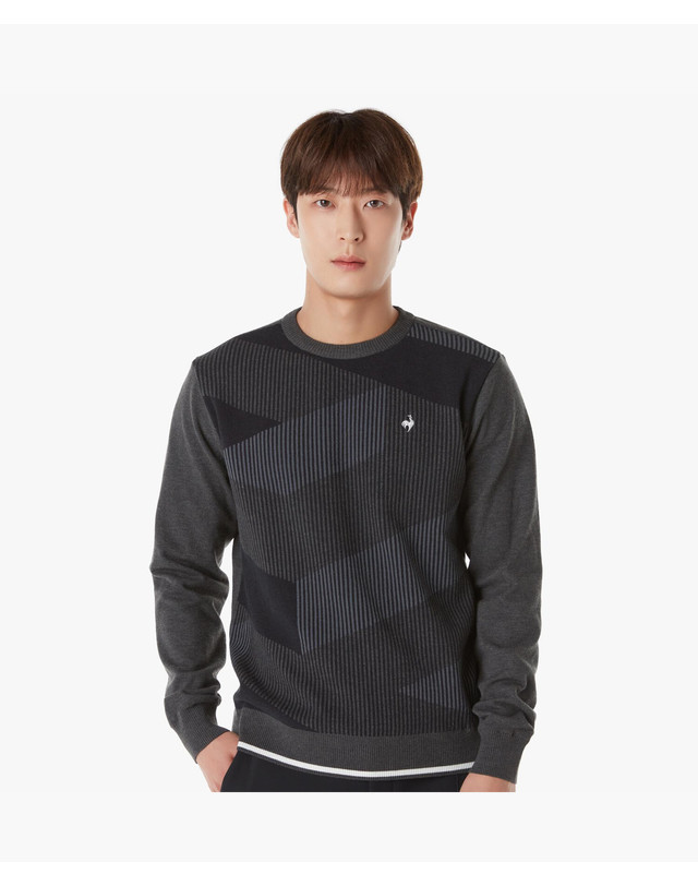 르꼬끄 스포르티브 르꼬끄 골프 남성 GEOMETRIC 패턴 스웨터 (GP421MKPN1) 착용컷