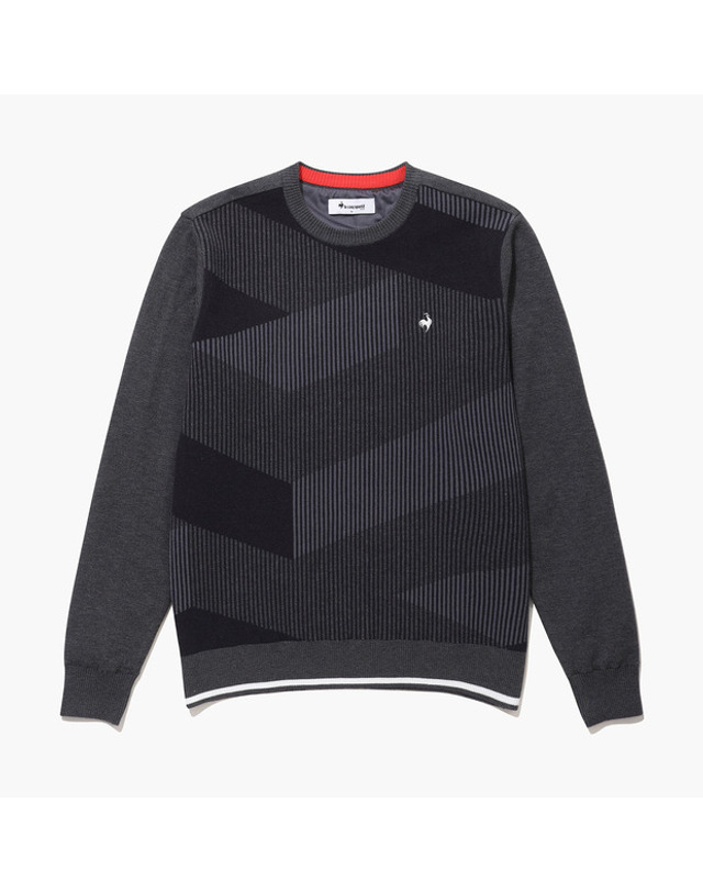 르꼬끄 스포르티브 르꼬끄 골프 남성 GEOMETRIC 패턴 스웨터 (GP421MKPN1) 착용컷