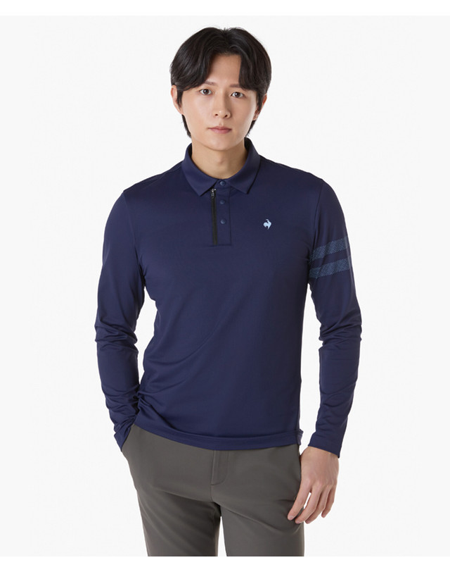 르꼬끄 스포르티브 르꼬끄 골프 남성 더블라인 스윙 티셔츠 (GQ121MTL12) 착용컷
