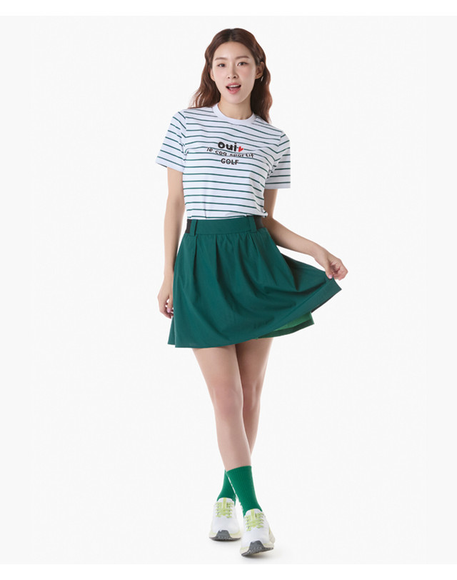 르꼬끄 스포르티브 르꼬끄 골프 여성 게더 플레어 스커트 (GQ122LSK34) 착용컷