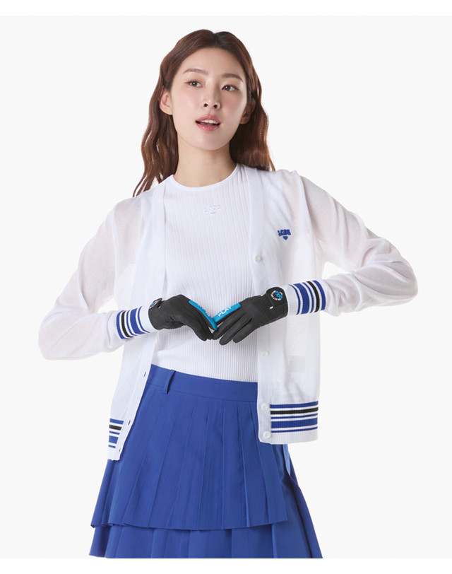 르꼬끄 스포르티브 르꼬끄 골프 여성 V넥 배색포인트 여름 가디건 (GQ222LKC41) 착용컷
