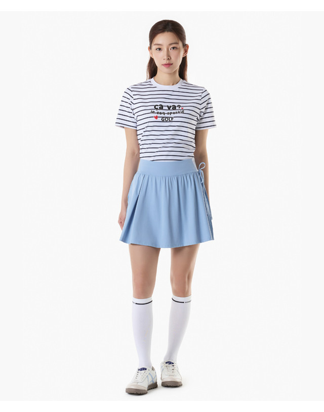 르꼬끄 스포르티브 르꼬끄 골프 여성 A라인 져지 치마 반바지(SKANT) (GQ222LSK54) 착용컷
