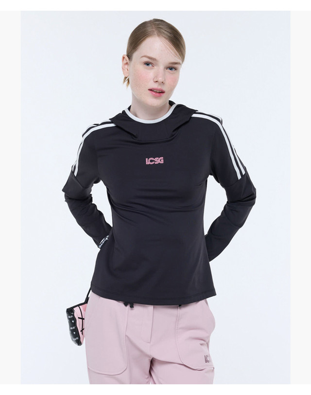 르꼬끄 스포르티브 르꼬끄 골프 여성 선데이 라인 후드 베이스레이어 (GQ322LTL91) 착용컷