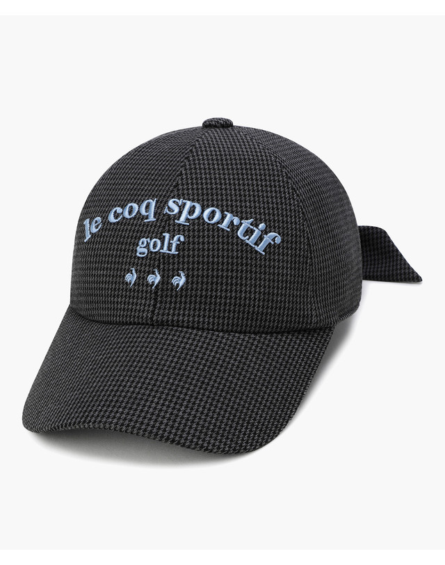 르꼬끄 스포르티브 르꼬끄 골프 여성 패턴 리본 탈부착 캡 (GQ322LCP93) 착용컷