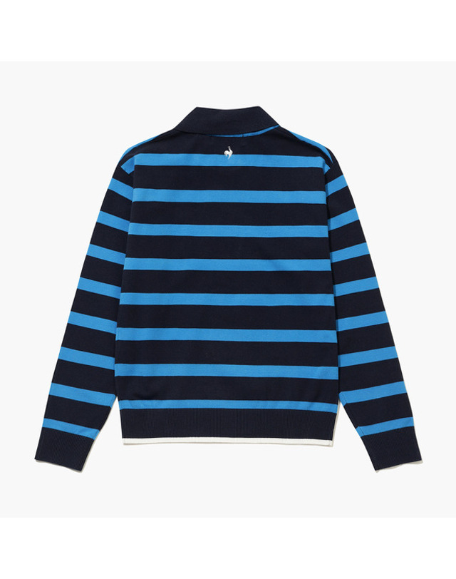르꼬끄 스포르티브 르꼬끄 골프 여성 스트라이프 카라 스웨터 _NAVY GQ422LKPO3 착용컷