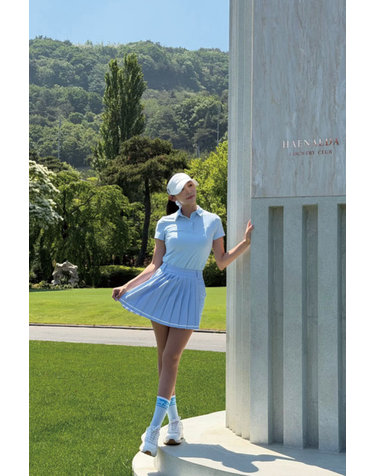 여성 어드레스 15˚카라 티셔츠 라이트 블루 GR122LTS21