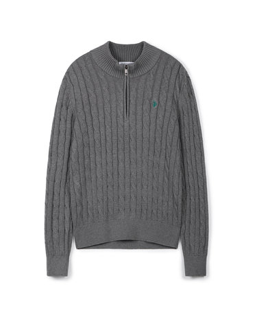 [USPA] 남성 하프 반집업 니트_(멜란지그레이)_MP25-KT412MG