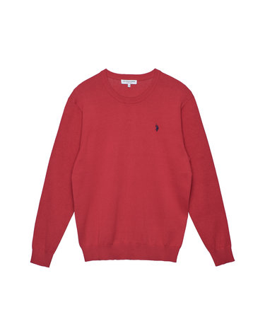 [USPA] 남성 긴팔 라운드 니트 (레드)_MP26-KT117