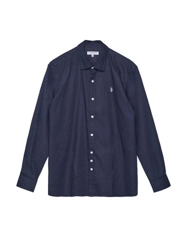 [USPA] 남성 린넨 블렌디드 셔츠 (네이비)_MP26-SH205