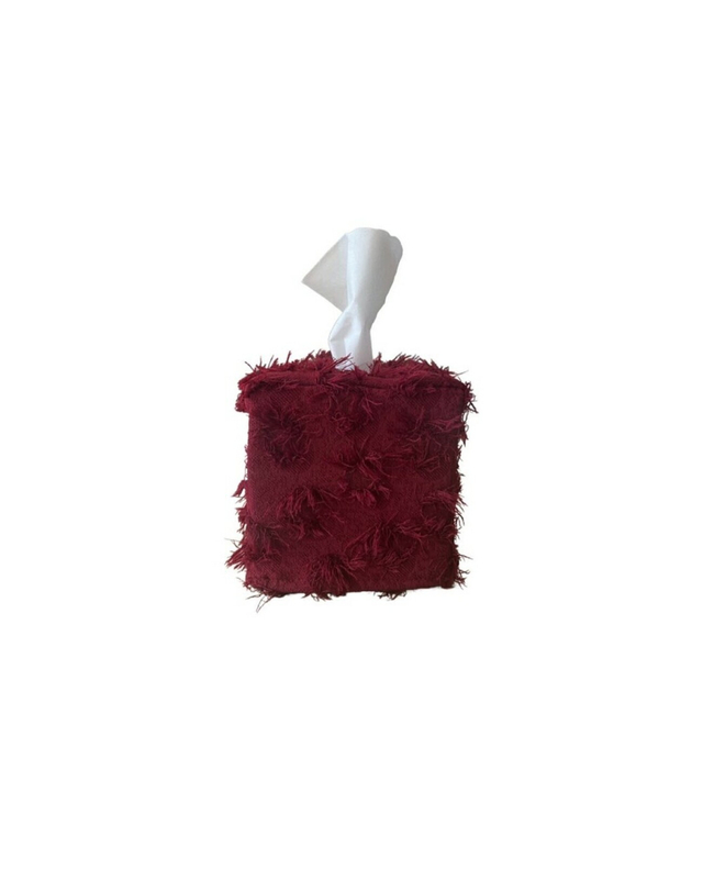 칸드 Burgundy Fringe 티슈케이스 2sizes 착용컷