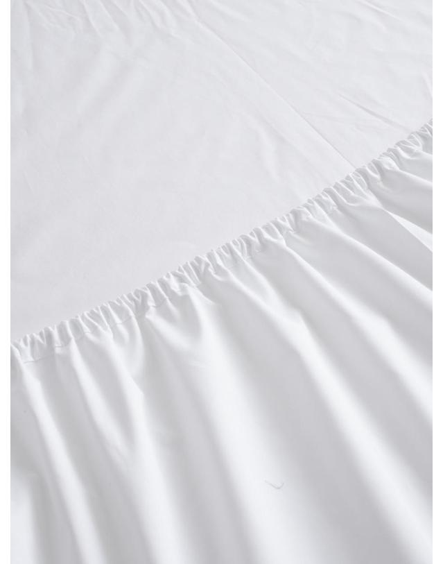 폭스베딩 [호텔 컬렉션] 60수 사계절 코튼 매트리스 커버 (White) - S/Q/K 화이트 착용컷