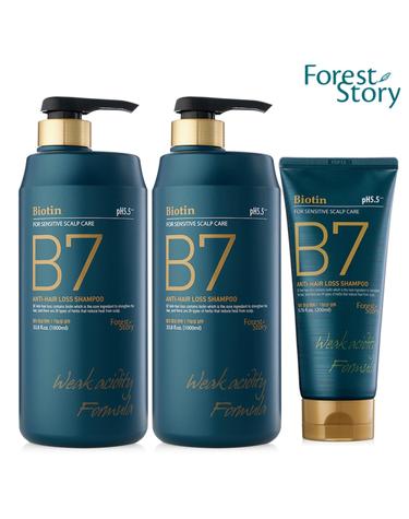 B7 안티헤어로스 약산성 탈모샴푸 1000ml 2개+200ml 1개