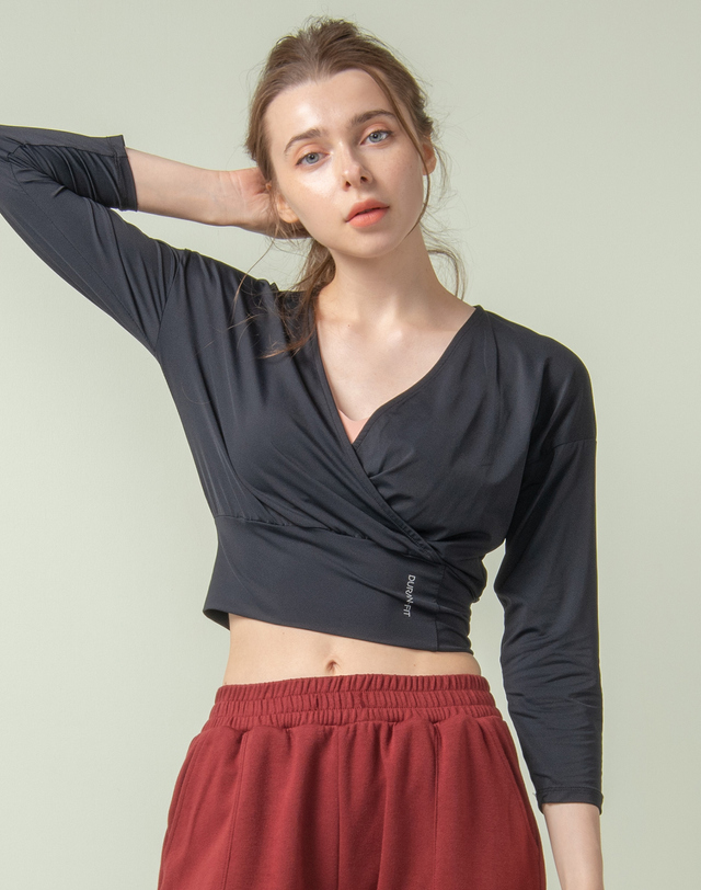 뒤란 뒤란 랩 커버업 8부 가디건 DTF2W-4102 4colors 착용컷