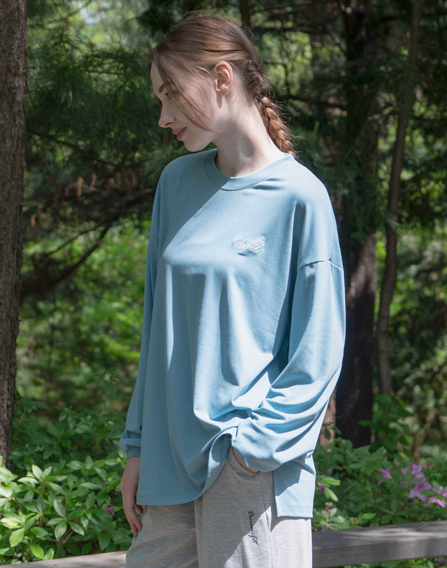 뒤란 뒤란 올데이 롱슬리브 오버핏 커버업 티셔츠 DTF4W-4142 4colors 착용컷