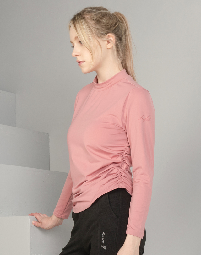 뒤란 뒤란 피치 스트레치 사이드 셔링 티셔츠 DTF4W-4155 2colors 착용컷