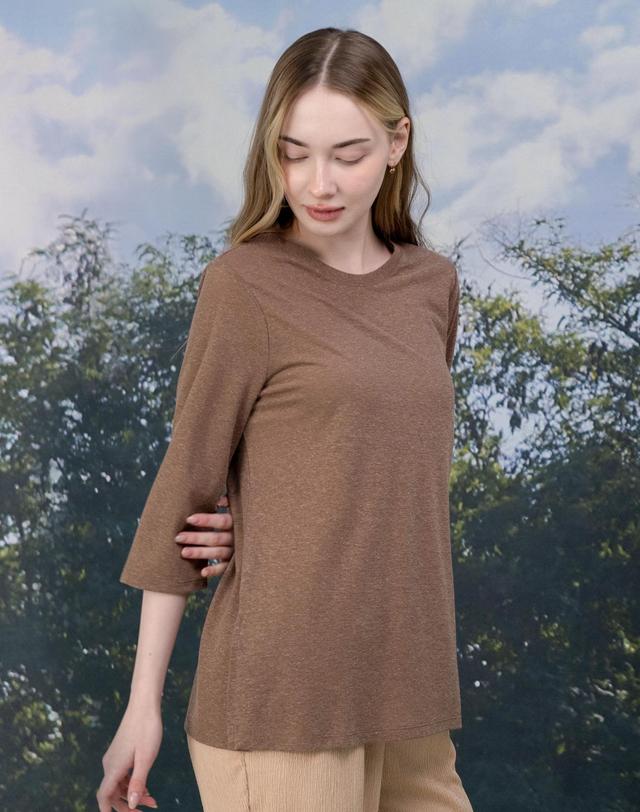 뒤란 뒤란 린넨 이지 롱 7부 티셔츠 DTF5S-4156 3colors 착용컷