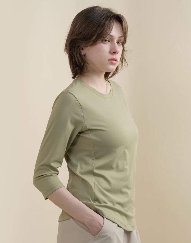 뒤란 뒤란 컴포트핏 스트레치 7부 티셔츠 DTF5S-4159 4colors 착용컷