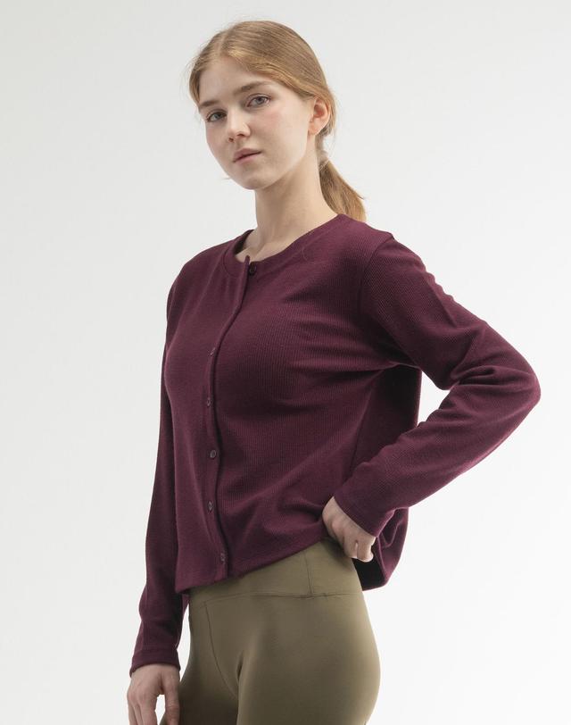 뒤란 뒤란 리브드 버튼 텍스처 가디건 DTF6W-5161 3colors 착용컷