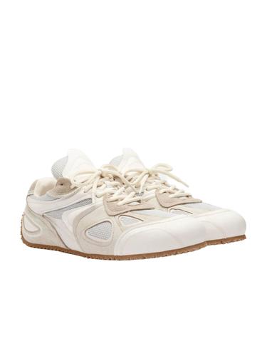 [해외직구] 26SS 악셀아리가토 Slow 러너 화이트 앤 베이지 스니커즈 with 메쉬 Inserts 앤 Grooved Sole in 레더 앤 테크 패브릭 Man F3548001OFFWHITEGUM TP573077660