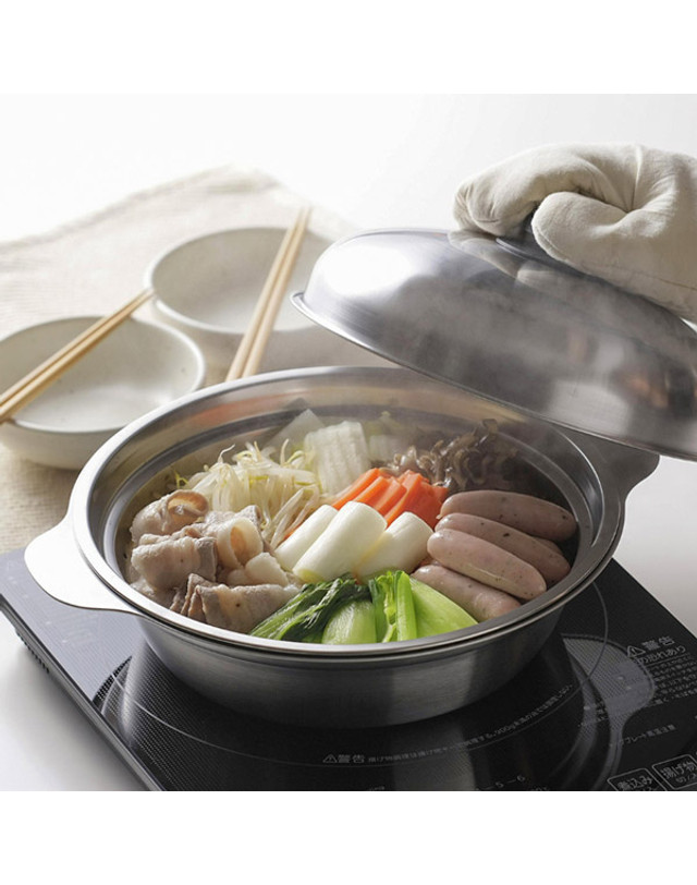 시모무라 [시모무라] 돔형 스텐 찜냄비 24cm (44763) 착용컷