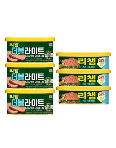 [동원] 리챔 더블라이트 200g x 3캔 + 더블라이트120g x 3캔 외 4종 햄 통조림 모음 동원 캔