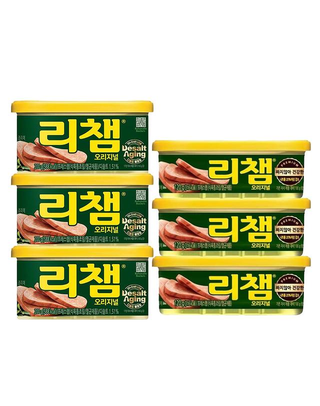 동원샘물 [동원] 리챔 오리지널 200g x 3캔 + 오리지널120g x 3캔 외 4종 햄 통조림 모음 동원 캔 착용컷
