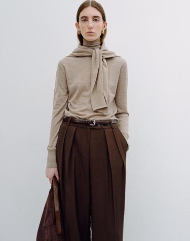 Silk Cash pullover - italy silk 30% cash 10% wool 60% (BROWN)