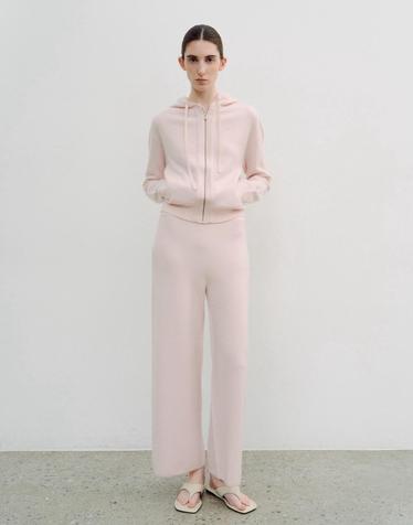 26 semi wide pants - italy cashmere 100% (PINK)