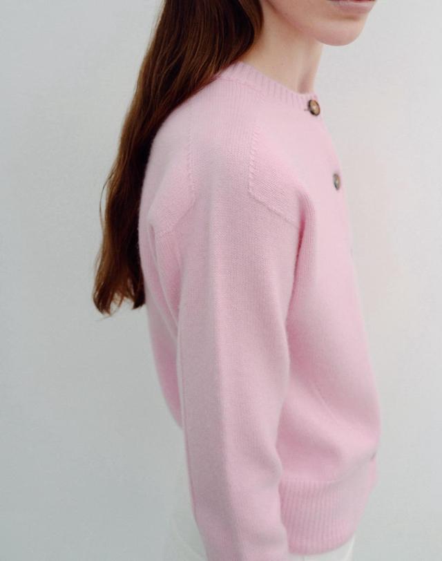 르희 캐시미어 26 Round cardigan -italy cashmere 100%(PINK) 핑크 착용컷