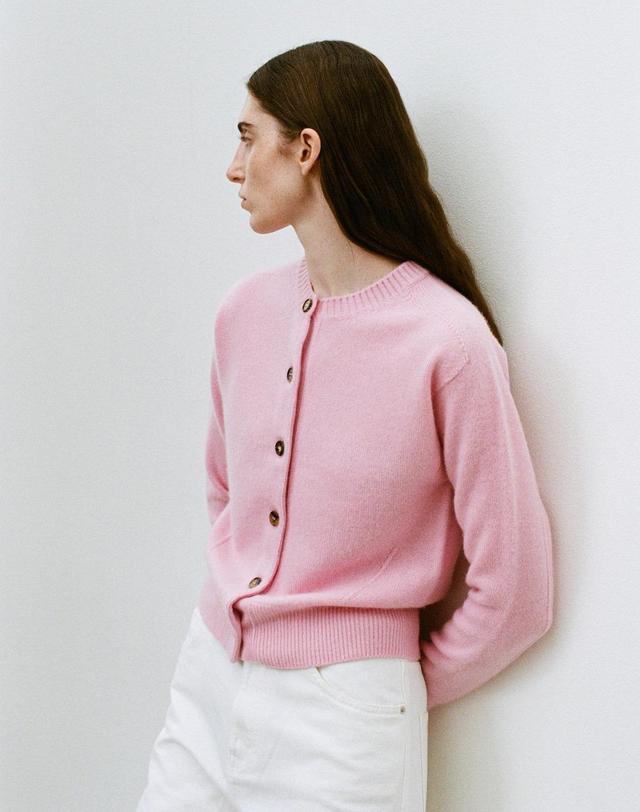 르희 캐시미어 26 Round cardigan -italy cashmere 100%(PINK) 핑크 착용컷