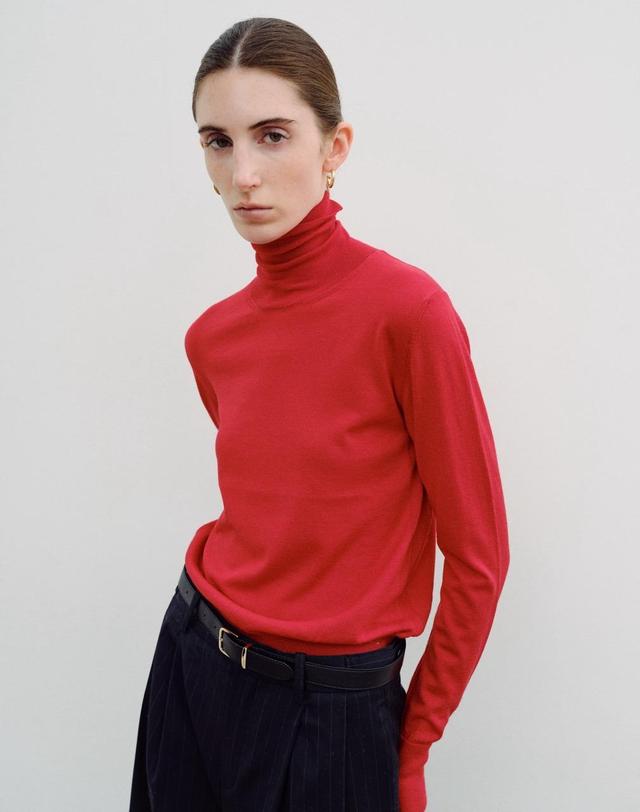 르희 캐시미어 Silk Cash pullover - italy silk 30% cash 10% wool 60% (RED) 레드 착용컷