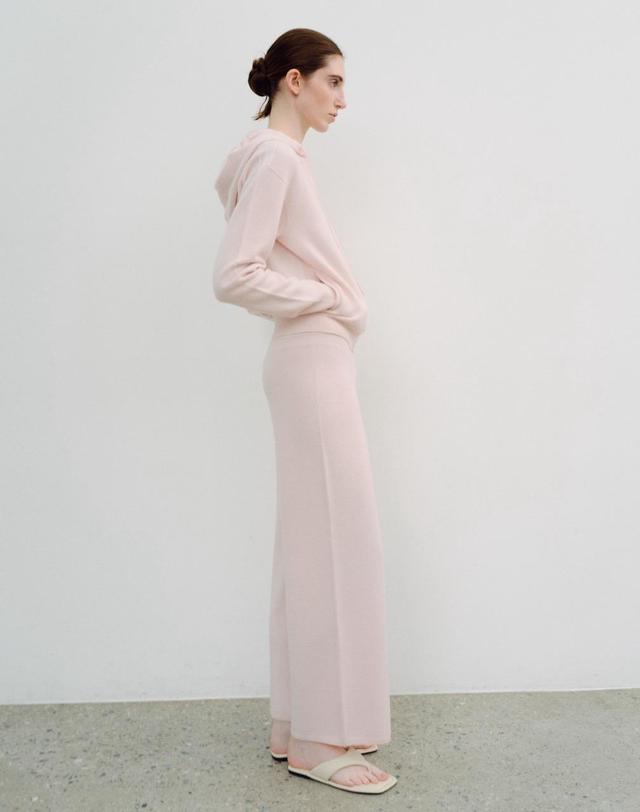르희 캐시미어 26 semi wide pants - italy cashmere 100% (PINK) 핑크 착용컷