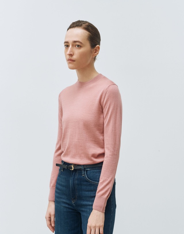 르희 캐시미어 Italy cashmere70% + silk30% pullover(pink) 핑크 착용컷