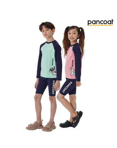 팬콧 2color 캐릭 로고 래쉬가드 셋업 PMRG-31112