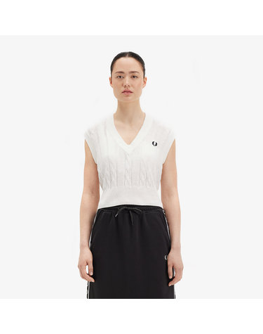 [공식][Womens] 케이블 니트 베스트 - 스노우 화이트 AFPF2519110-129