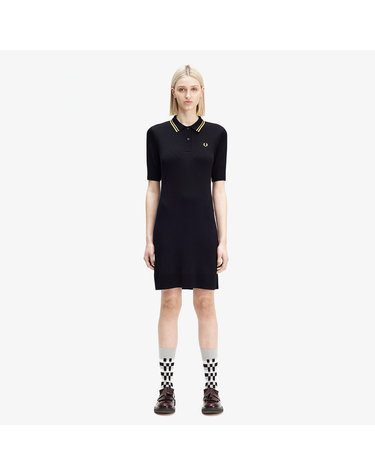 [공식][Womens] 립 니트 셔츠 드레스 - 블랙 AFPF2438175-102