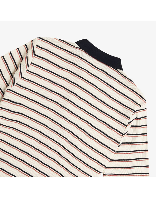 프레드 페리 프레드페리 [공식][Womens] 스트라이프 립 폴로 셔츠 - 실키피치 AFPF2519189-R33 착용컷