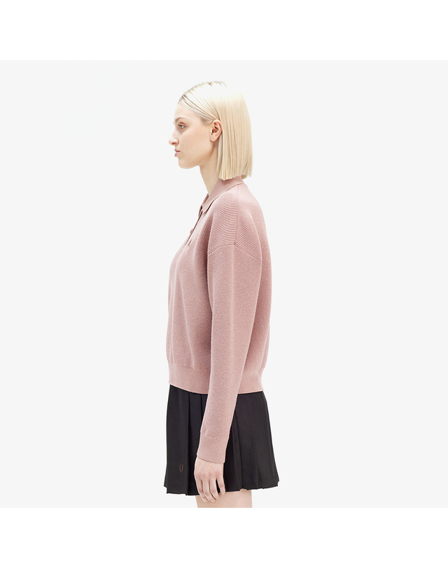 프레드 페리 프레드페리 [공식][Womens] 니트 셔츠 - 다크핑크 AFPF2438136-S52 착용컷