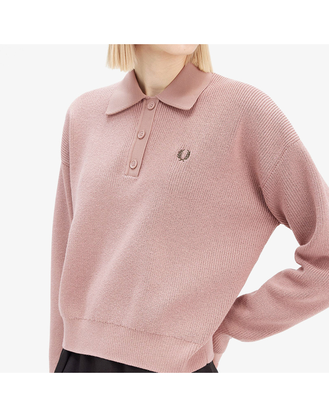 프레드 페리 프레드페리 [공식][Womens] 니트 셔츠 - 다크핑크 AFPF2438136-S52 착용컷
