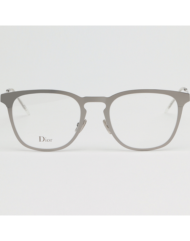 디올 디올 안경테 DIOR0214 R81 명품 무광 실버 가벼운 금속테 착용컷