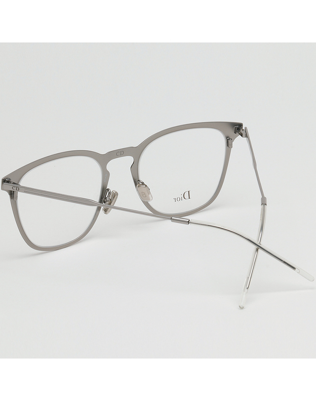 디올 디올 안경테 DIOR0214 R81 명품 무광 실버 가벼운 금속테 착용컷