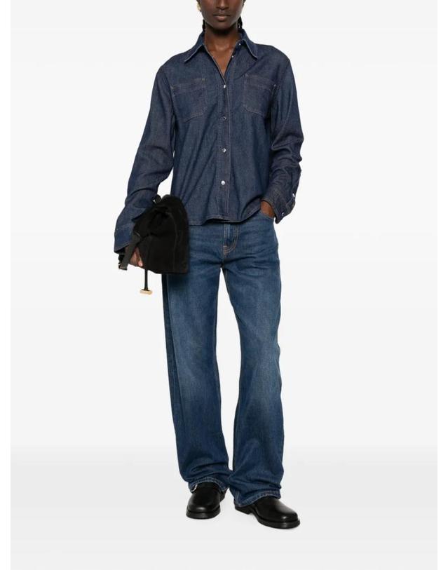 세븐 포 올 맨카인드 [해외직구] 26 FW 7 For All Mankind 할로나 클래식 데님 셔츠 7UCR0R70 TP457176204 착용컷