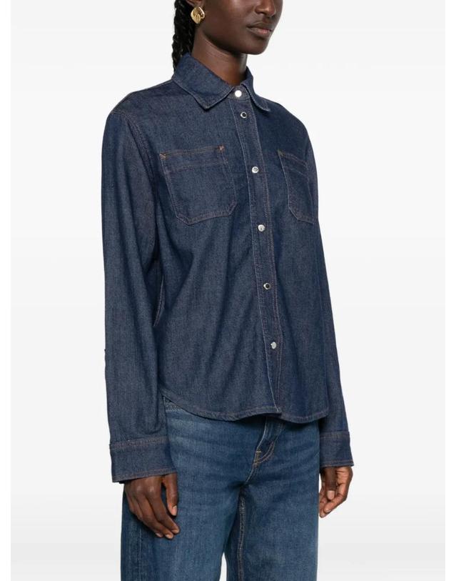 세븐 포 올 맨카인드 [해외직구] 26 FW 7 For All Mankind 할로나 클래식 데님 셔츠 7UCR0R70 TP457176204 착용컷