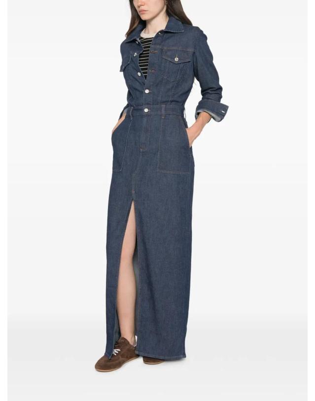 세븐 포 올 맨카인드 [해외직구] 26 FW 7 For All Mankind 유틸리티 프런트 슬릿 맥시 데님 드레스 7UCP0R70 TP456009342 착용컷