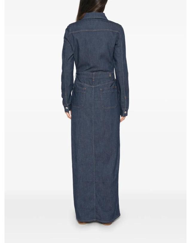세븐 포 올 맨카인드 [해외직구] 26 FW 7 For All Mankind 유틸리티 프런트 슬릿 맥시 데님 드레스 7UCP0R70 TP456009342 착용컷