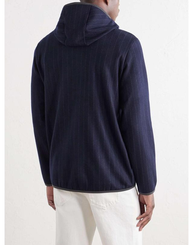 씨세 [해외직구] 26 FW SEASE 네이비 드론 핀스트라이프 울 블렌드 저지 후드티 TP581697234 착용컷