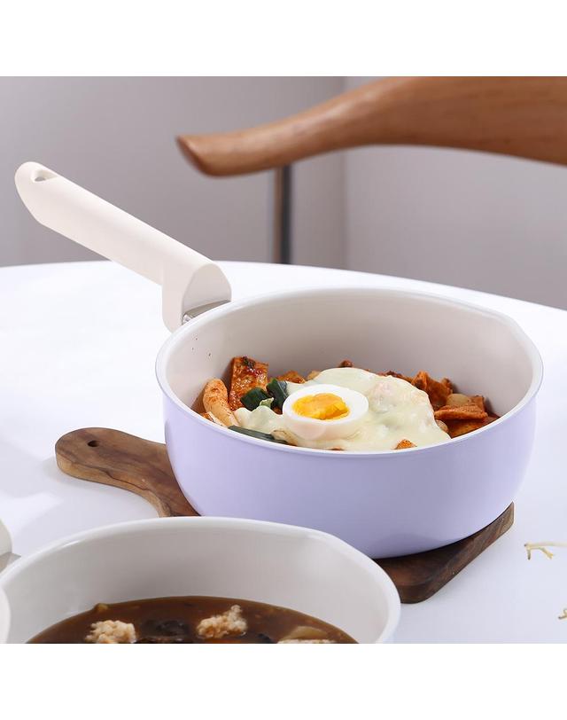 밀양본차이나 [쿠안] 인덕션 IH코디멀티팬20cm (크림라벤다) 착용컷