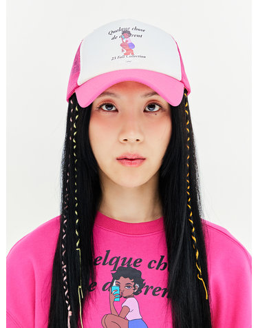 Caricature Mesh Cap - PINK