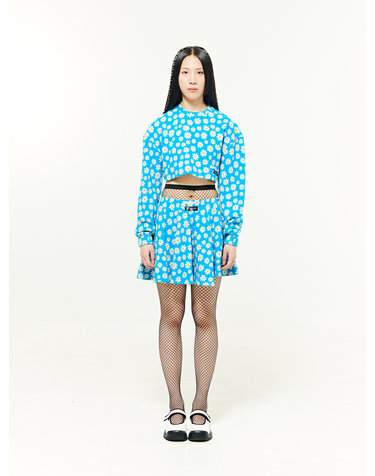 Flower Jacquard Skirt - SKY