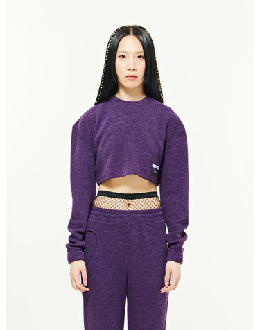 Jersey Cropped Sweatshirt - PURPLE